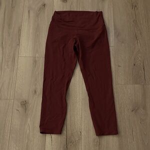 LULULEMON Burgundy leggings sz 8 Like New